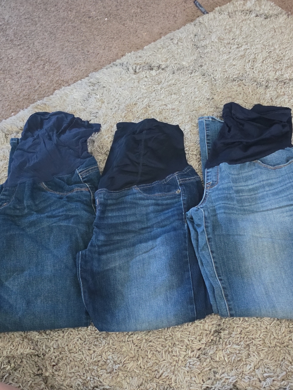 Set of 3 Maternity Denim Jeans with Stretch Waistband
